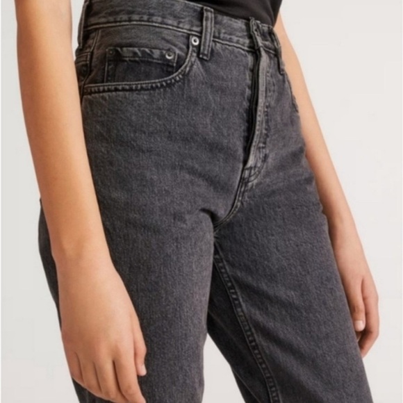 Everlane The Curvy 90's Cheeky Straight Ankle Jean Washed Black Button Fly Sz 33 - Picture 2 of 12